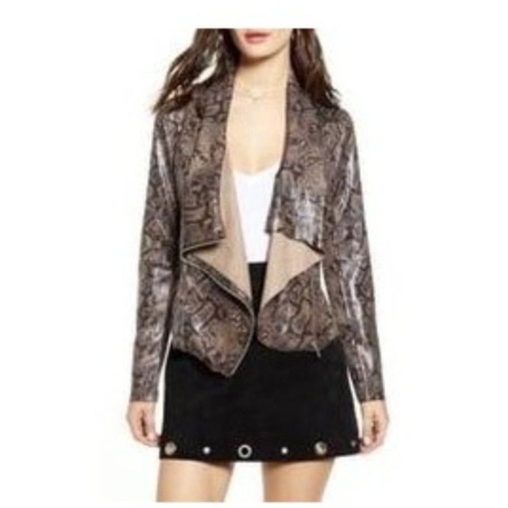 Blank Nyc Faux Suede Drape Front Jacket